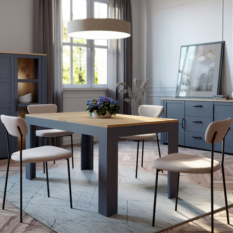 Multi-Use and Versatile Dining Table with Oak Finish and Elegant Rustic Style