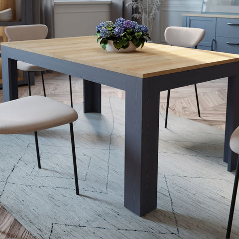Multi-Use and Versatile Dining Table with Oak Finish and Elegant Rustic Style