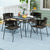 Patio 80 x 80cm Dining Table with Faux Marble Table Top in Grey