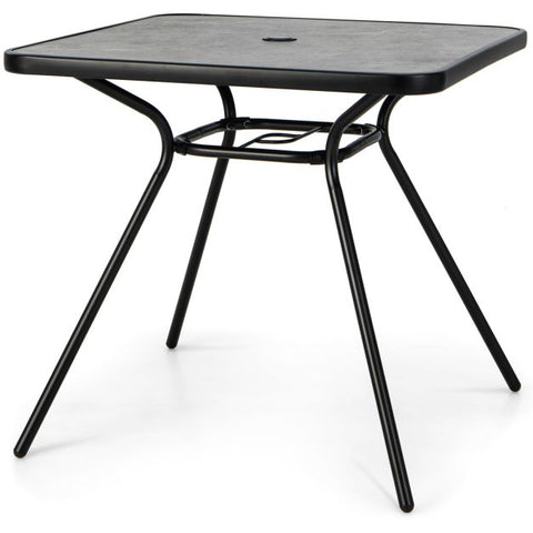 Patio 80 x 80cm Dining Table with Faux Marble Table Top in Grey