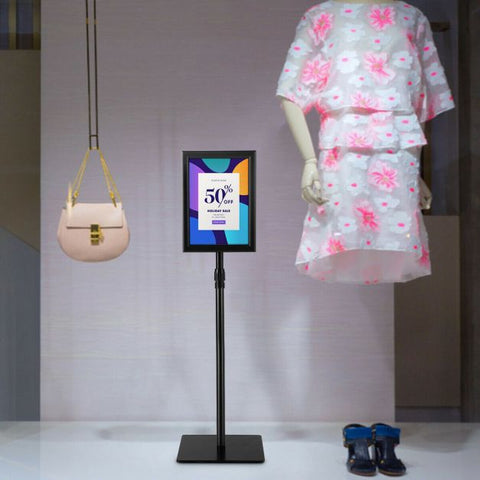 Adjustable A4 Pedestal Display with Protective Covering