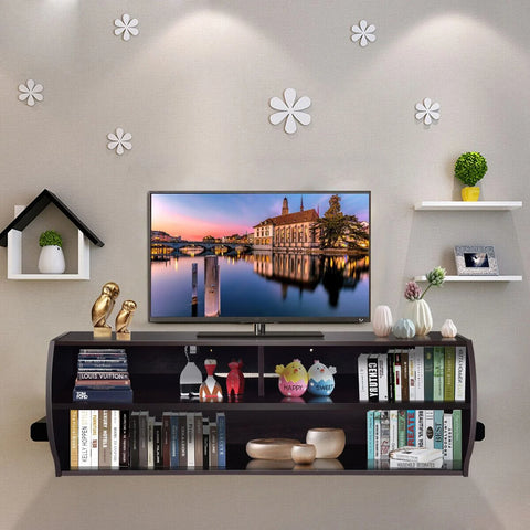 Versatile and Spacious Wall-Mounted TV Stand with Easy Cable Management