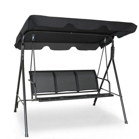 Summer Garden 3 Seater Swing Chair with Steel Frame and Adjustable Canopy