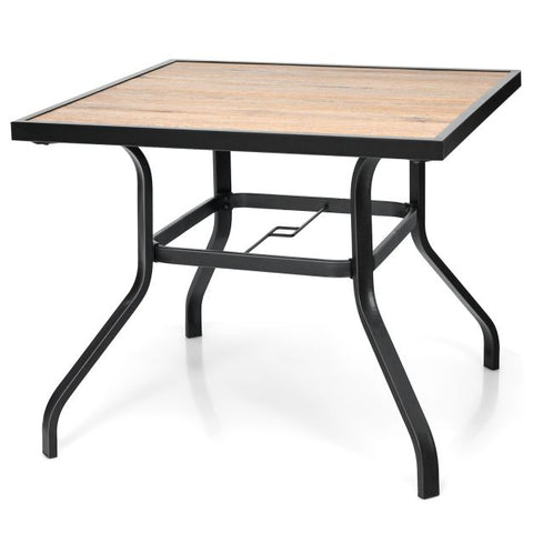 Patio 90cm Dining Table with Powder-Coated Tabletop