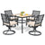 Patio 90cm Dining Table with Powder-Coated Tabletop