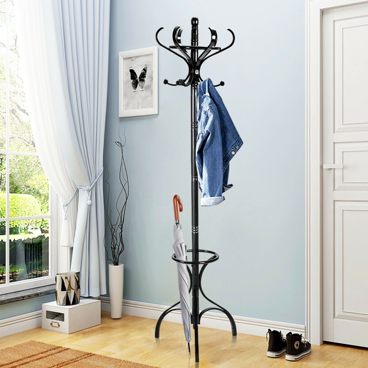 Practical Coat Rack with 360° Rotating Top and Stable Design – Fairway Home