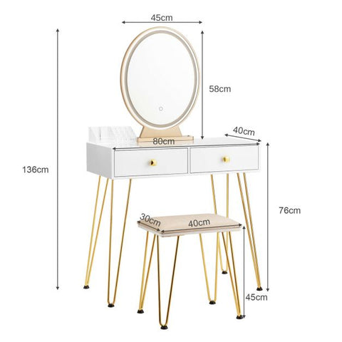 Original Dressing Table with Mirror and Stool