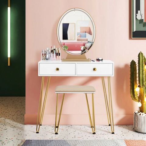 Original Dressing Table with Mirror and Stool
