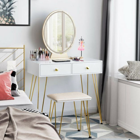 Original Dressing Table with Mirror and Stool