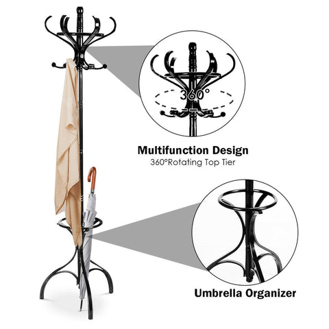 Practical Coat Rack with 360° Rotating Top and Stable Design