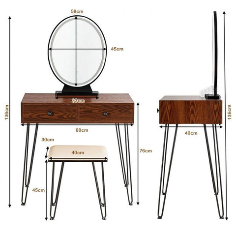 Original Dressing Table with Mirror and Stool