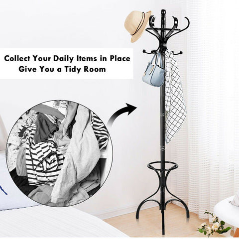Practical Coat Rack with 360° Rotating Top and Stable Design