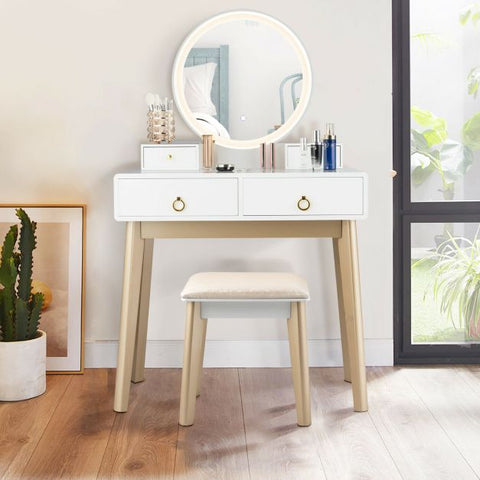 Upper Class Dressing Table with Mirror and Stool