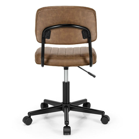 Adjustable Armless Chair with 360 Degree Rotating Seat Ergonomic Backrest