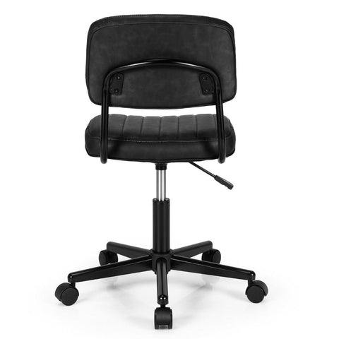 Adjustable Armless Chair with 360 Degree Rotating Seat Ergonomic Backrest
