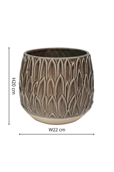 Stylish and Elegant Planter with Embossed Design Finish