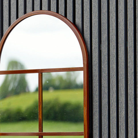 Versatile Outdoor Natural Rust Mirror