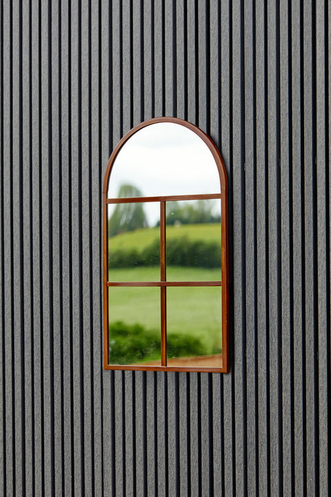 Versatile Outdoor Natural Rust Mirror