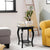 Modern 2 Tier Side Table with Storage and Elegant Curved Legs