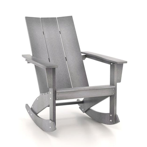 Waterproof Rocking Chair with Curved Back in Grey