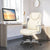 Modern Adjustable Executive Chair with Ergonomic Backrest and Flip-up Armrests in White