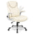 Modern Adjustable Executive Chair with Ergonomic Backrest and Flip-up Armrests in White