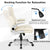 Modern Adjustable Executive Chair with Ergonomic Backrest and Flip-up Armrests in White
