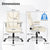 Modern Adjustable Executive Chair with Ergonomic Backrest and Flip-up Armrests in White