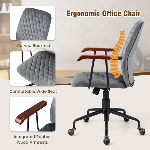 Charming Leisure Swivel Chair with Ergonomic Backrest and Flexible Rotation
