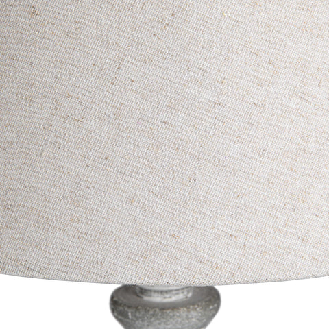 Soft and Elegant Linen Shade with Neutral Washed Wood Lamp Base