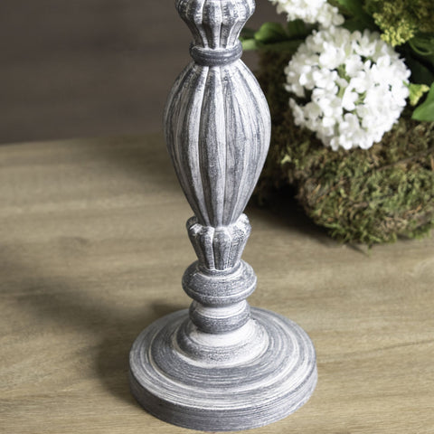 Soft and Elegant Linen Shade with Neutral Washed Wood Lamp Base