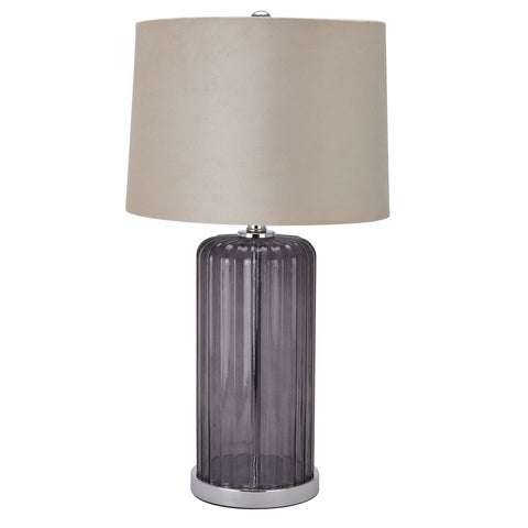 Elegant and Subtle Table Lamp with Reeded Glass Base