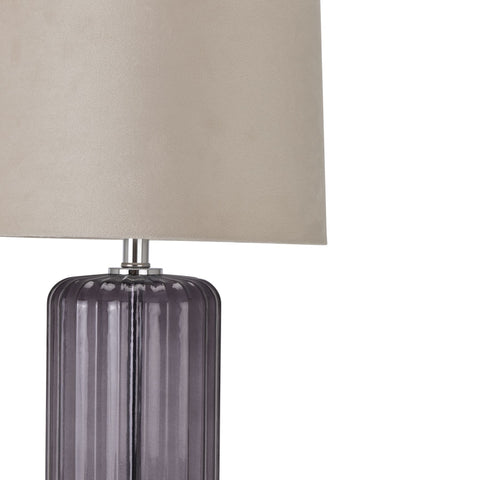 Elegant and Subtle Table Lamp with Reeded Glass Base