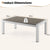 Outdoor Modern Rectangular Coffee Table with Sturdy Aluminium Design in Grey