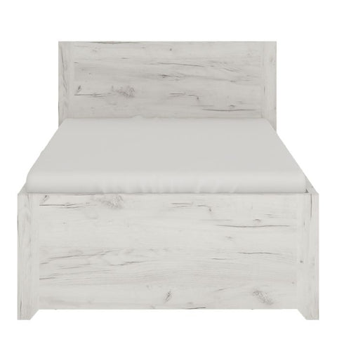 Charming and Contemporary Oak Melamine Single Bed with Slats and Underbed Drawer