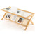 Natural Wooden Coffee Table with Bamboo Tempered Glass Top