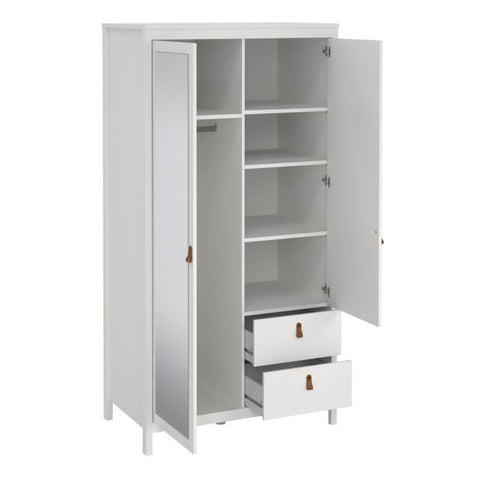 Unique and Stylish Wardrobe with Mirrored Surface Door and Drawers