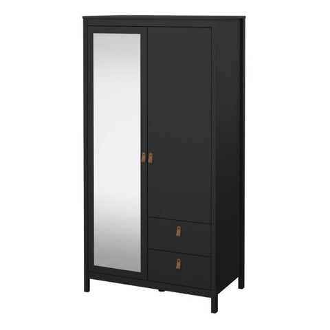 Unique and Stylish Wardrobe with Mirrored Surface Door and Drawers
