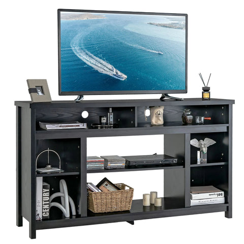 Modern and Ultra-Spacious TV Stand with Sleek Design and 58 inch TV Capacity in Black