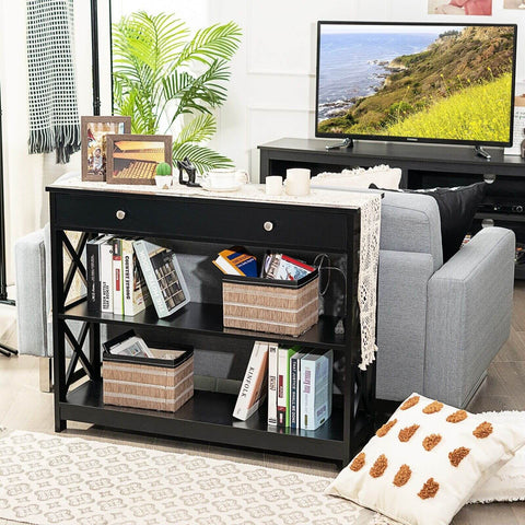 Stylish Multi-Purpose Entryway Console Table with Storage Drawer and Shelf