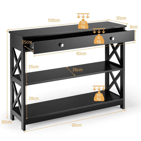Stylish Multi-Purpose Entryway Console Table with Storage Drawer and Shelf