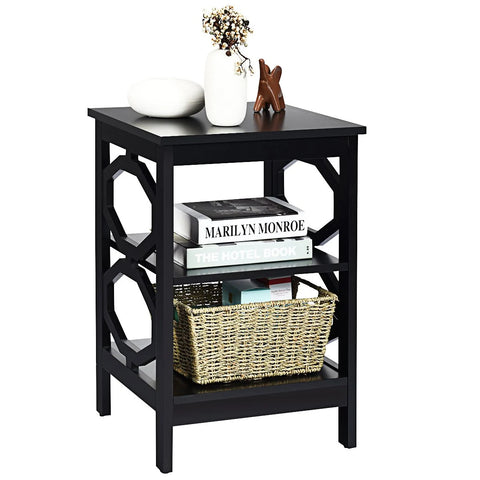 Multi-Function 3 Tier Side Table with Ample Storage and Sturdy Design