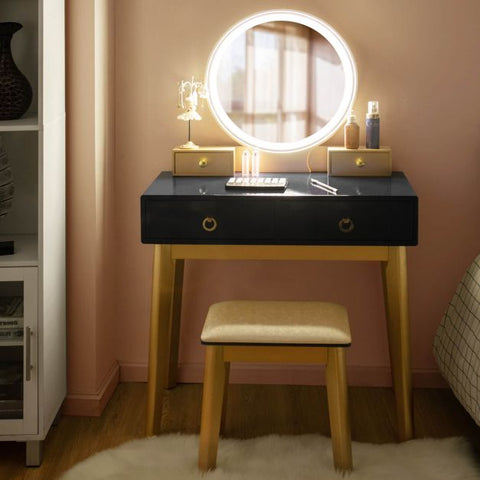 Upper Class Dressing Table with Mirror and Stool