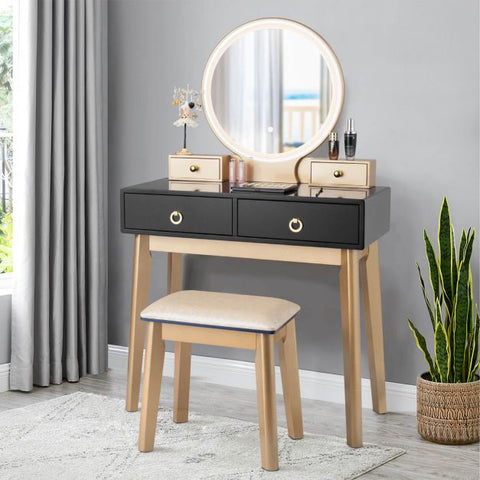 Upper Class Dressing Table with Mirror and Stool