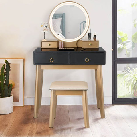 Upper Class Dressing Table with Mirror and Stool