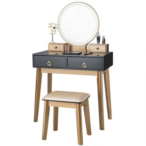 Upper Class Dressing Table with Mirror and Stool