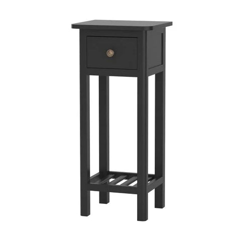 Elegant and Compact Side Table with Ample Storage and Vintage Design
