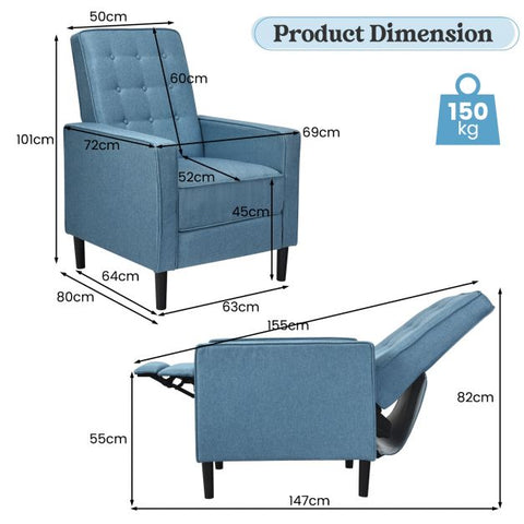 Royal Highbacked Armchair with Extendable Footrest