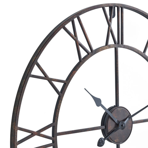 Classical and Timeless Wall Clock with Metalwork Skeleton Frame in Bronze