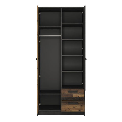 Minimalistic and Dark Rustic Wardrobe Walnut and Dark Matera Finishes